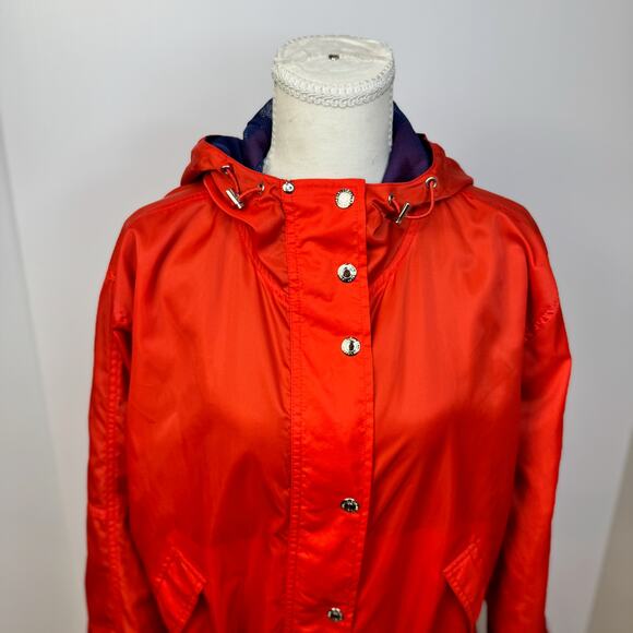 Lauren Ralph Lauren Hooded Rain Jacket Anorak Red Women’s Large VTG 90s Gorpcore - Picture 4 of 16